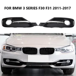 Left Right Front Bumper Fog Light Lamp Cover Grill Grille w/Chrome Trim For BMW 3 Series F30 F31 11-17 51117300737 51117300738
