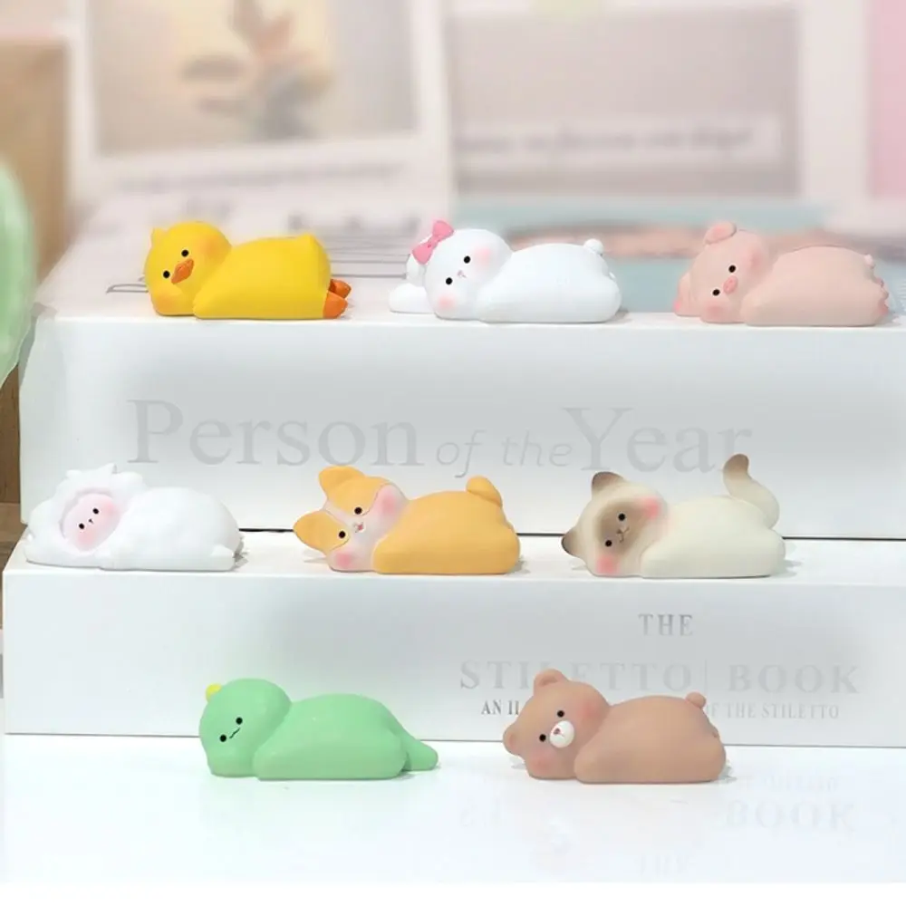 Micro Landscape Mini Resin Ornaments Pastable Lying Mini Animal Car Decoration Cartoon Animal Resin Home Decor Desktop