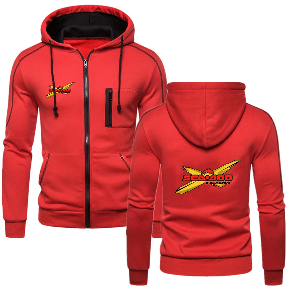 Sea Doo Seadoo Moto Hoodies Fashion New Man's Hoodied Comfortable Zipper Casual Sweatshirts Solid Color Fleece Hoodies Jacket