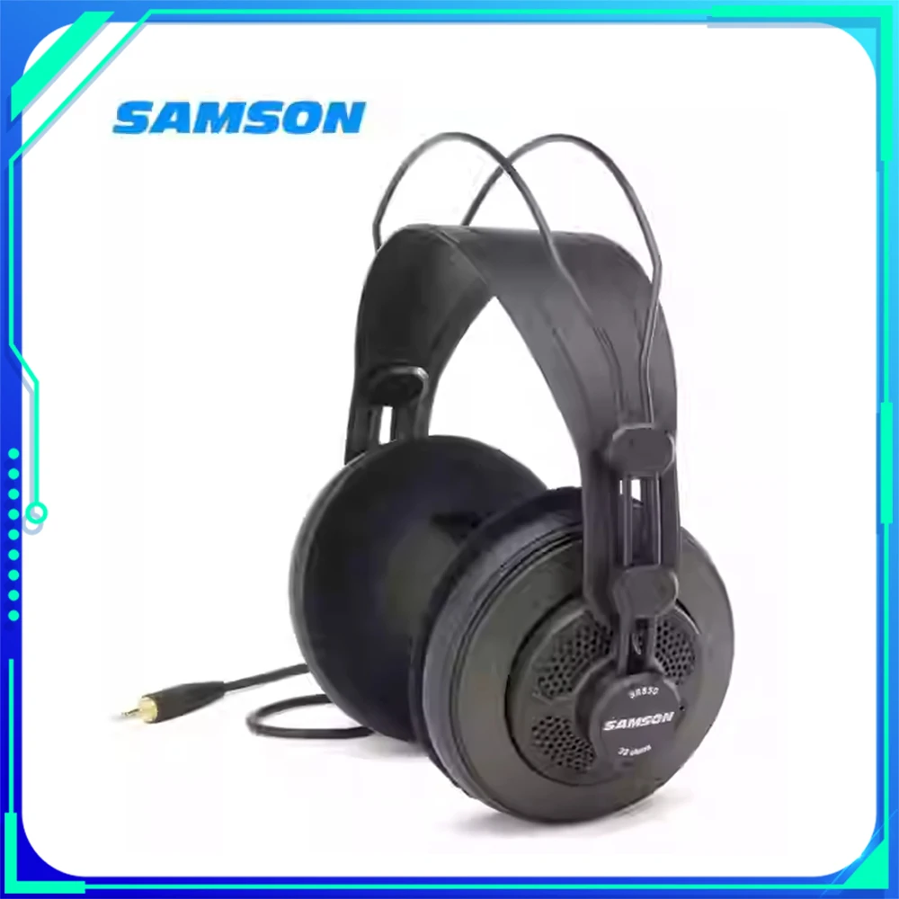 SAMSON SR850 Wired Headphone Professional Recording Semi-Closed Headset Head-Mounted Monitor Headphones Office Pc Gifts Custom