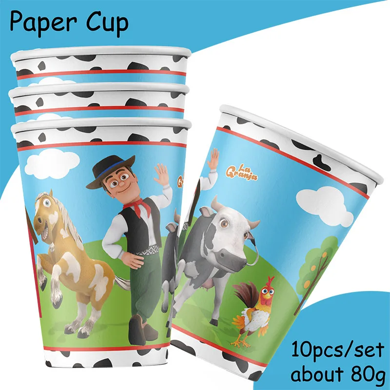 La Granja Zenon Birthday Party Supplies Disposable Tableware Paper Cups Plates Cake Topper Baby Shower Kids Party Decorations