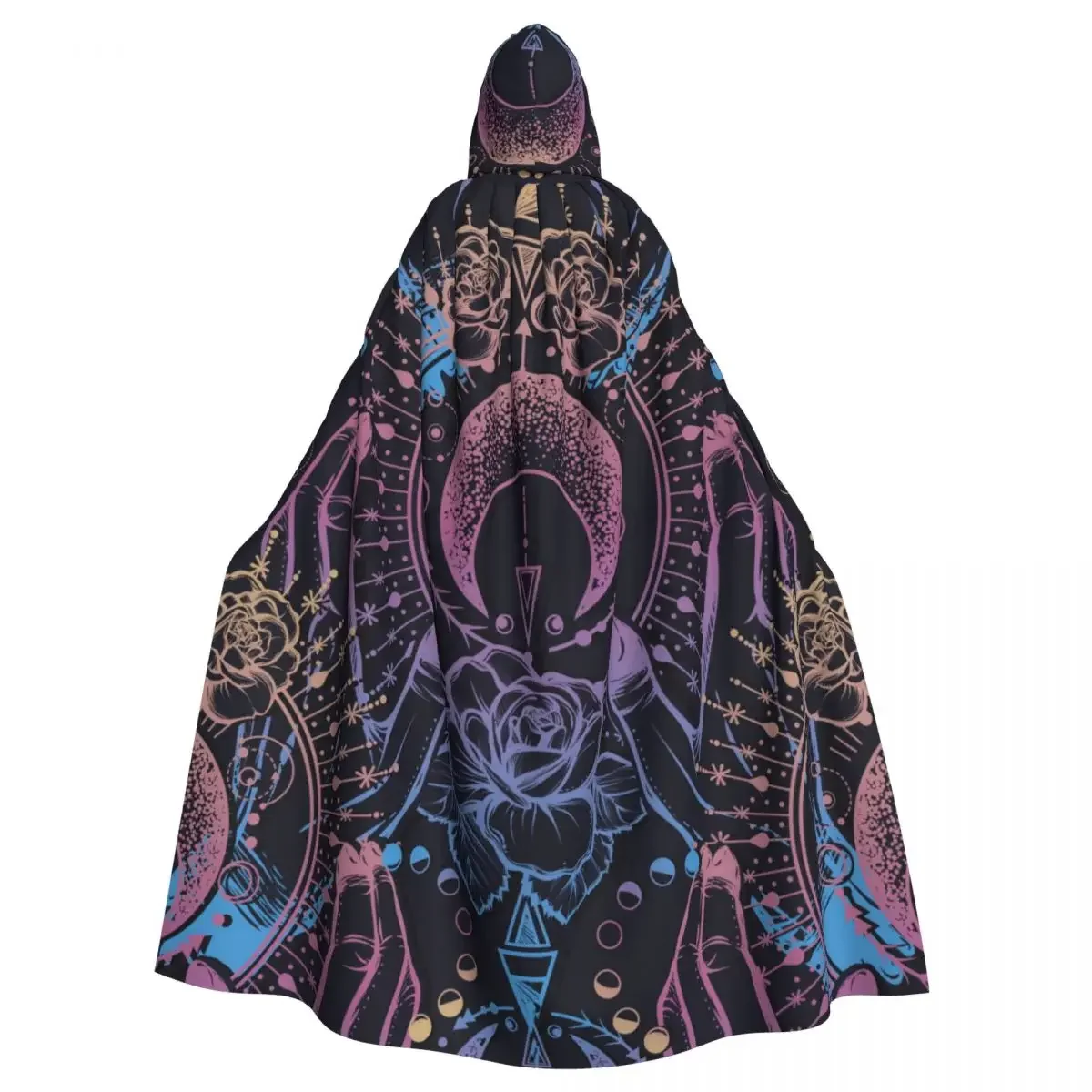 Hooded Cloak Unisex Cloak with Hood Magical Astrology Alchemy Spirituality Occultism Cloak Vampire Witch Cape Cosplay Costume