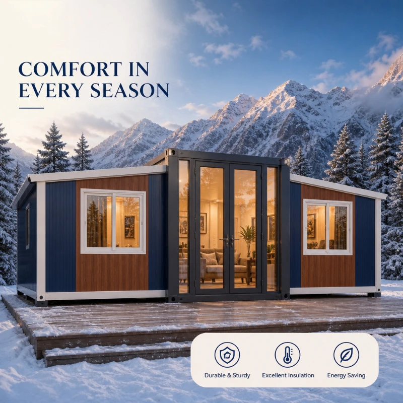 Light Steel 40Ft 20Ft Prefab Expandable Breathable Foldable Modular Container House 1-5 Bedroom Farmhouse Apartment Living Home