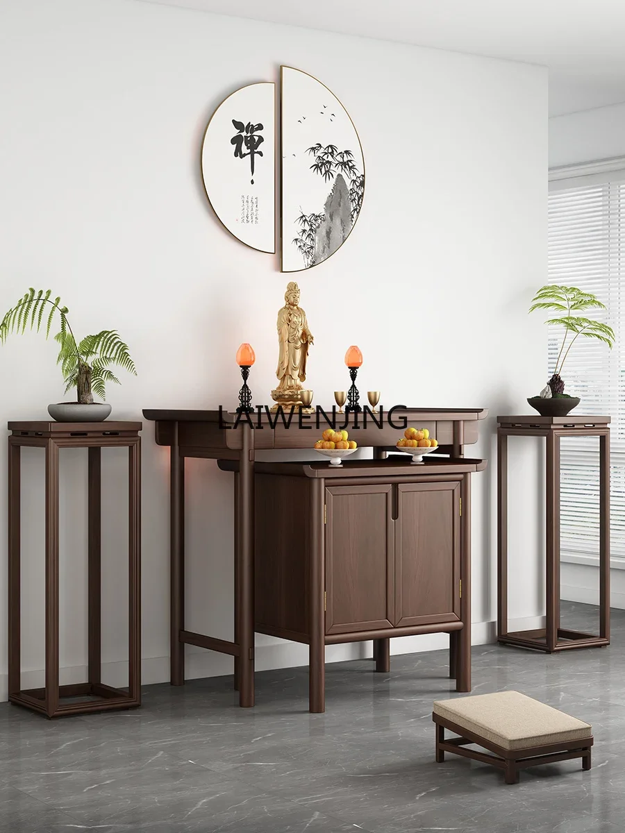 MJY black walnut table incense case set cabinet Buddhist hall Buddhist table Chinese home