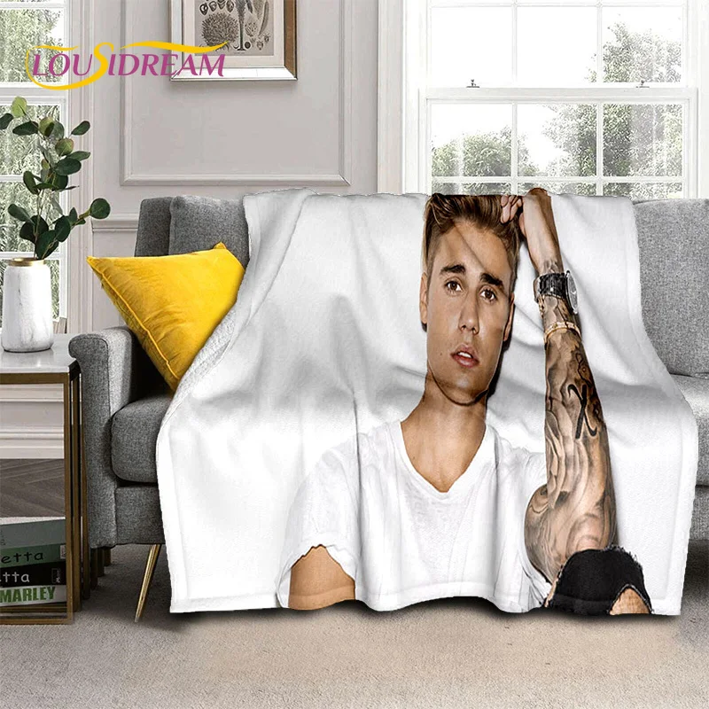 Popular Singer Justin Bieber JBiebs Blanket,Soft Throw Blanket for Home Bedroom Bed Sofa Picnic Travel Office Cover Blanket Kids