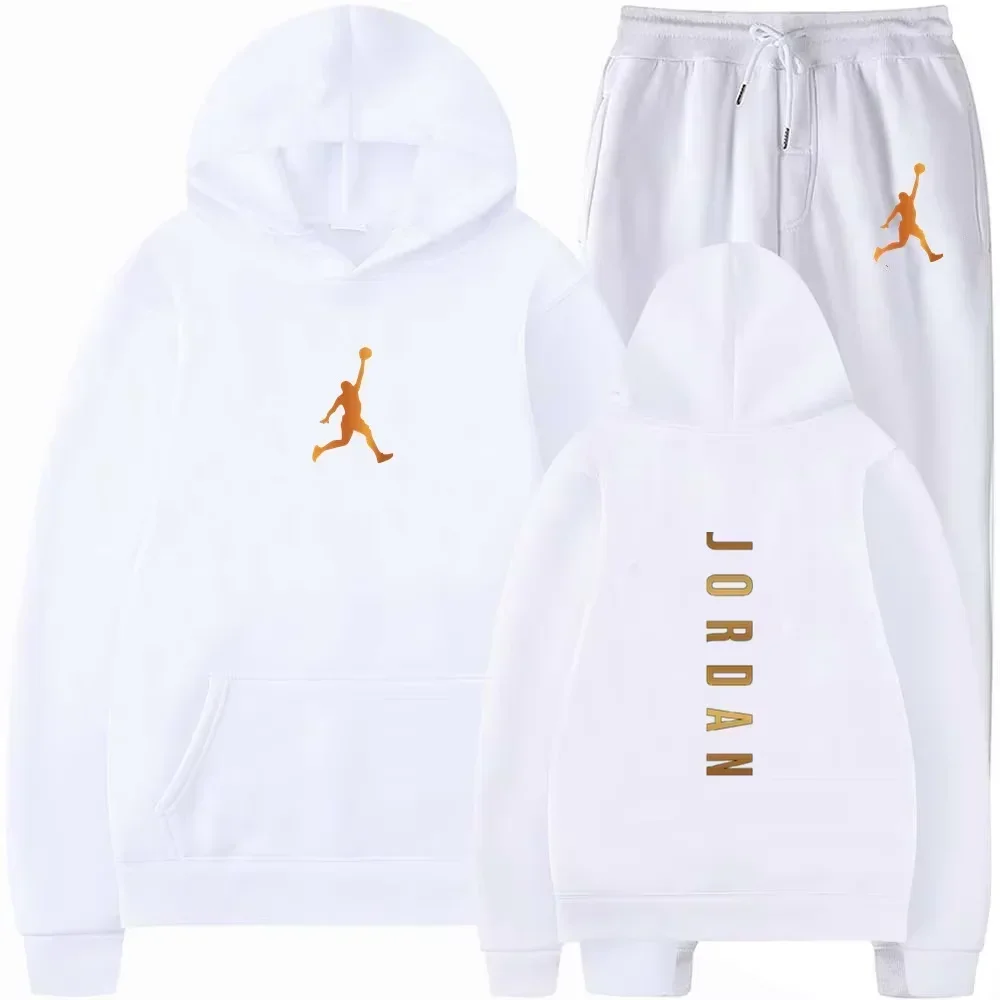 Men's long-sleeved sweatshirts, fashionable jogging sets, casual men's clothing and printed sweatpants for autumn and winter