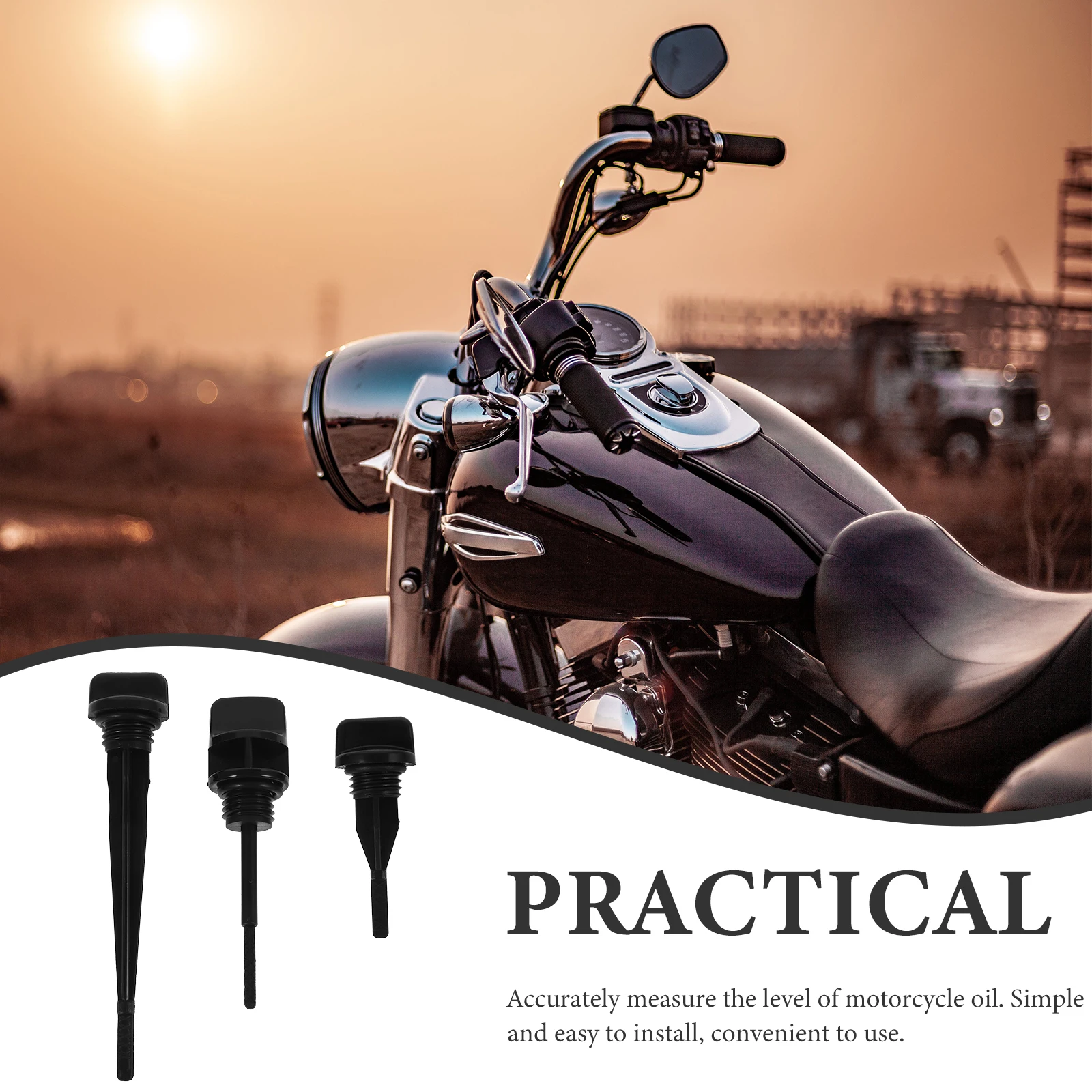 

3pcs Motorcycle Engine Oil Tank Level Gauge Cap Compatible With Fuel Transmission Oil Plug Fuel Motorcycle Replacement