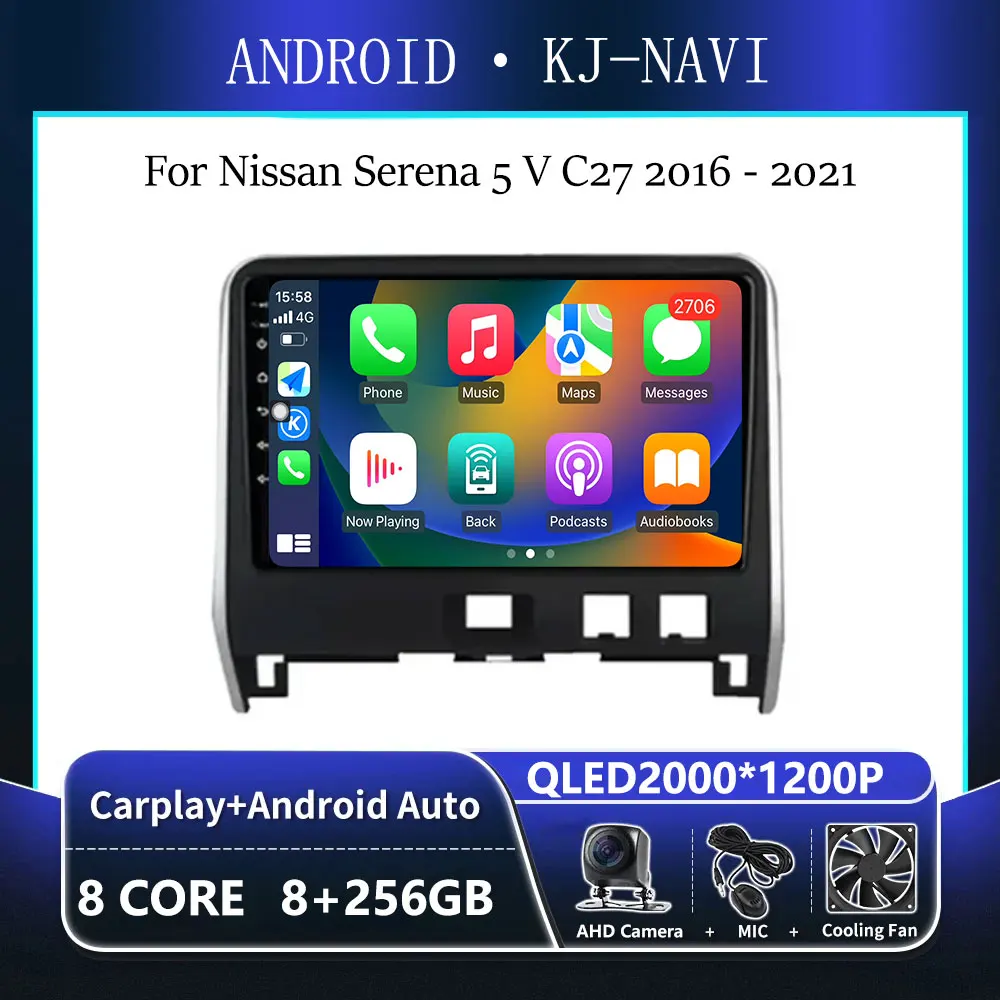 

Wireless Carplay for Nissan Serena 5 V C27 2016 2017 2018 2019 2020 2021 Android 14 Car Radio Multimedia Player GPS Navigation