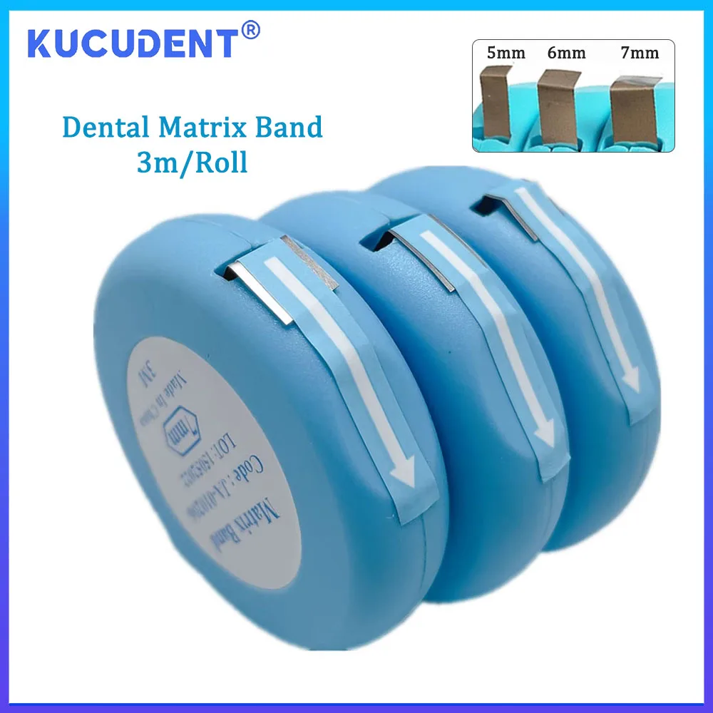 

KUCUDENT стоматологические матричные ленты, матричная полоса, 3 м/рулон, формовочный лист из нержавеющей стали, 5 мм/6 мм/7 мм, материал для восстановления зубов