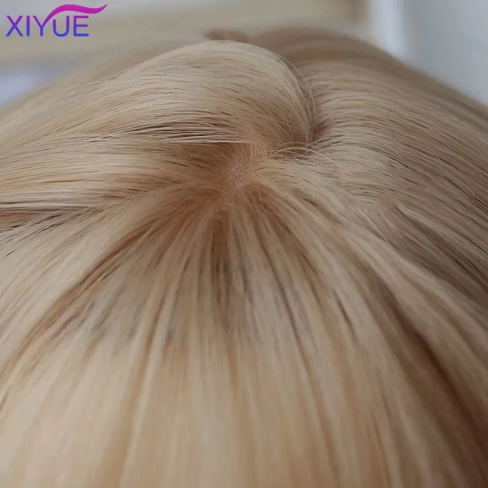 XIYUE Long Natural Wavy Platinum Blonde Wigs With Bangs Cosplay Party Lolita Synthetic Wigs for Women Heat Resistant Fiber image 6
