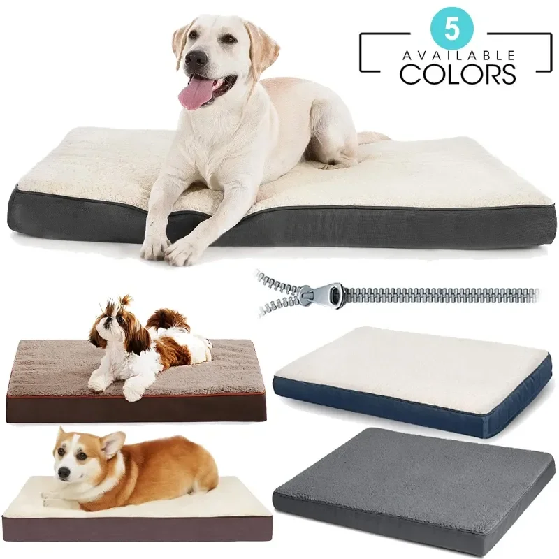 Big Pet Bed Plush Memory Foam Dog Bed for Large Dog Removable Washable Dog Mattress Pet Mat Nonslip Egg Kennel Pad Cat Sofa