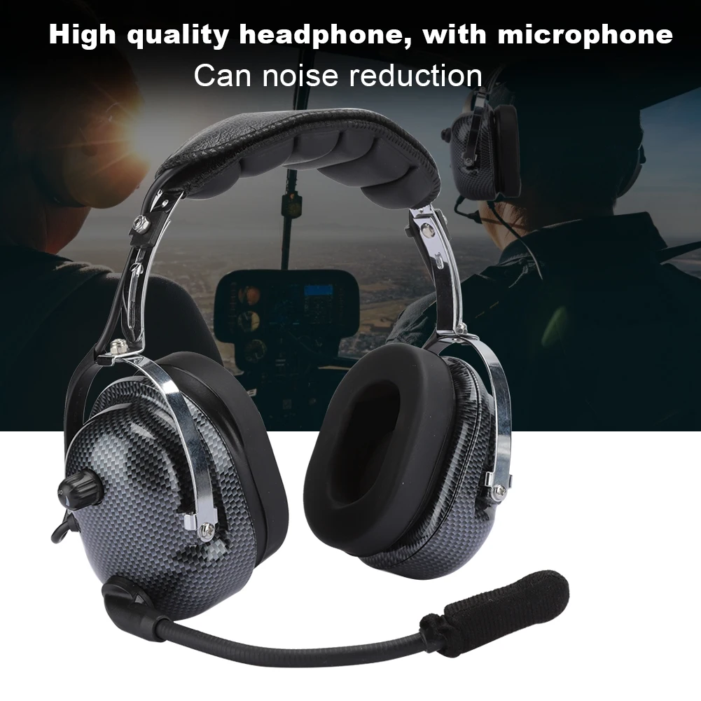 Aviation Noise Canceling Headset for BAOFENG Leather Ear Cushion Waterproof Racing Headphone with MIC Soft Noise Reduction