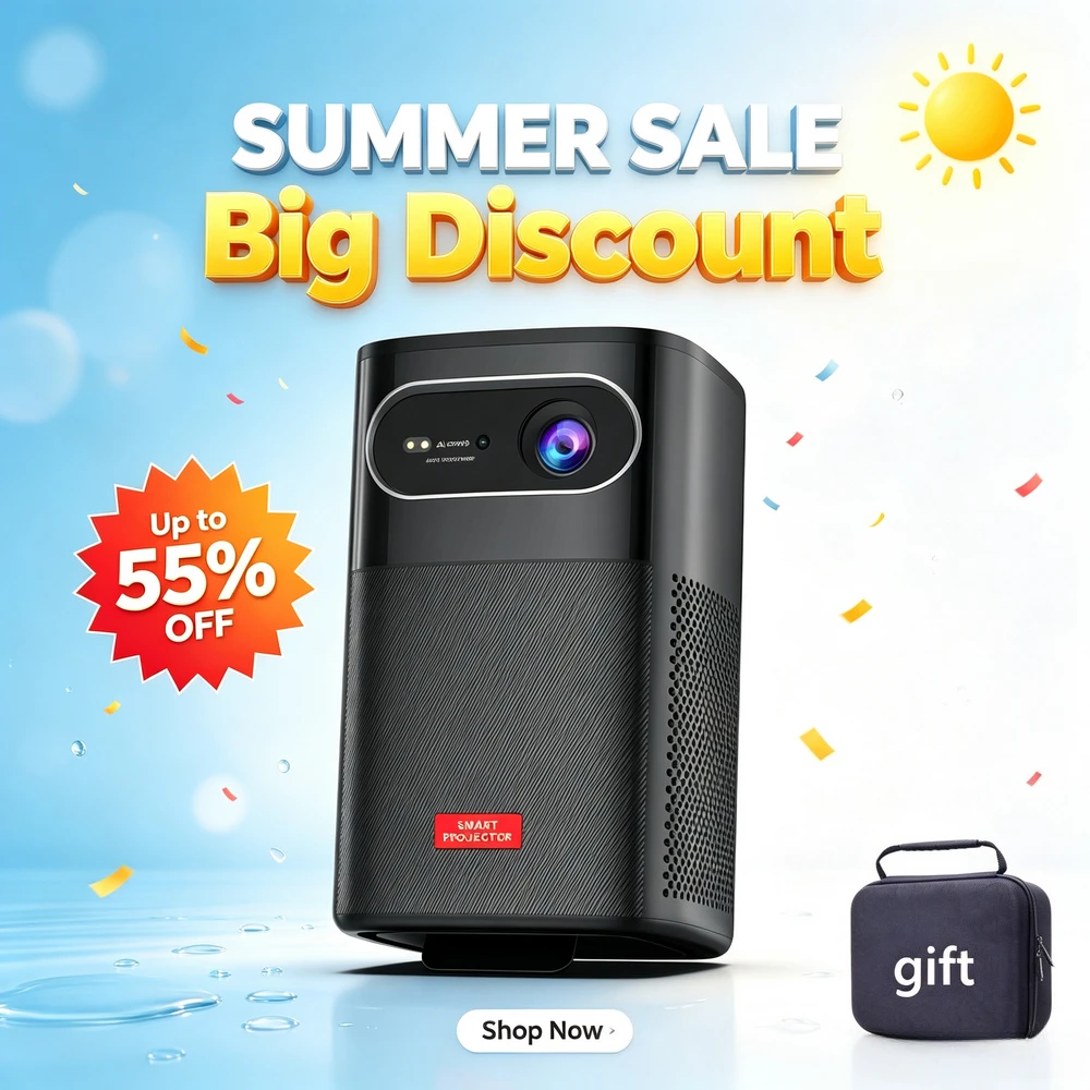 Vivicine M1 4K Mini Projector Native 1080P DLP Android 9.0 600 ANSI Lumens 15600mAh Battery Auto Focus 3D Portable Home Theater
