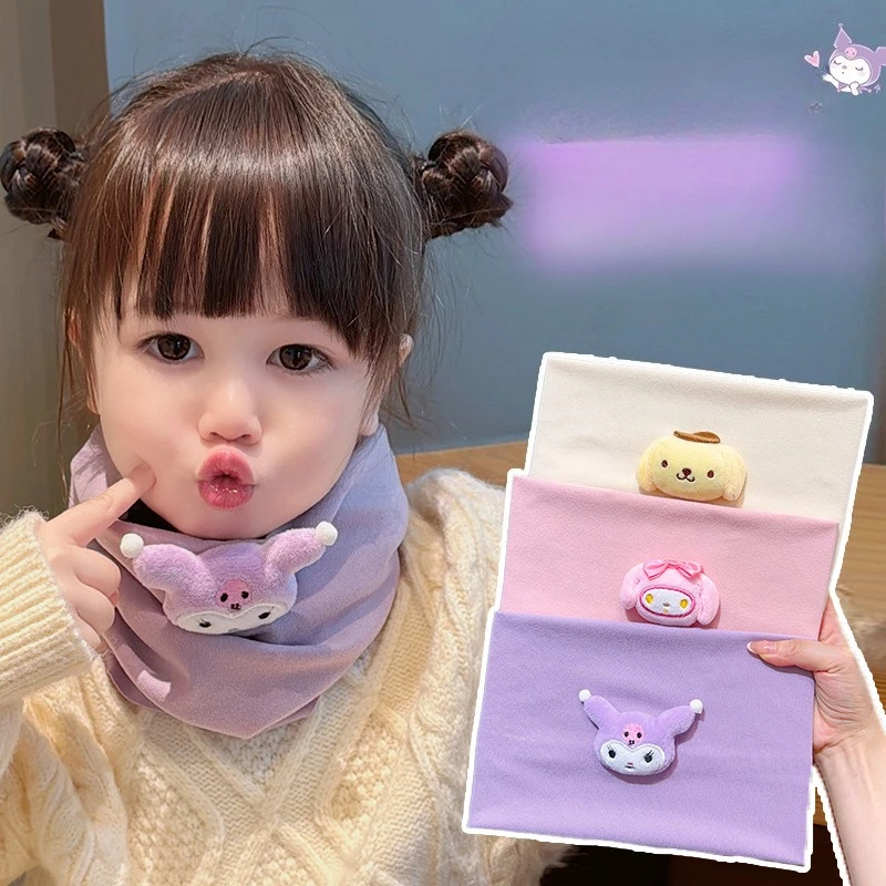 

Miniso детский теплый шарф Kulomi с героями мультфильмов для девочек, милый эластичный чехол на шею для мальчиков, ветрозащитный пуловер, детский шарф