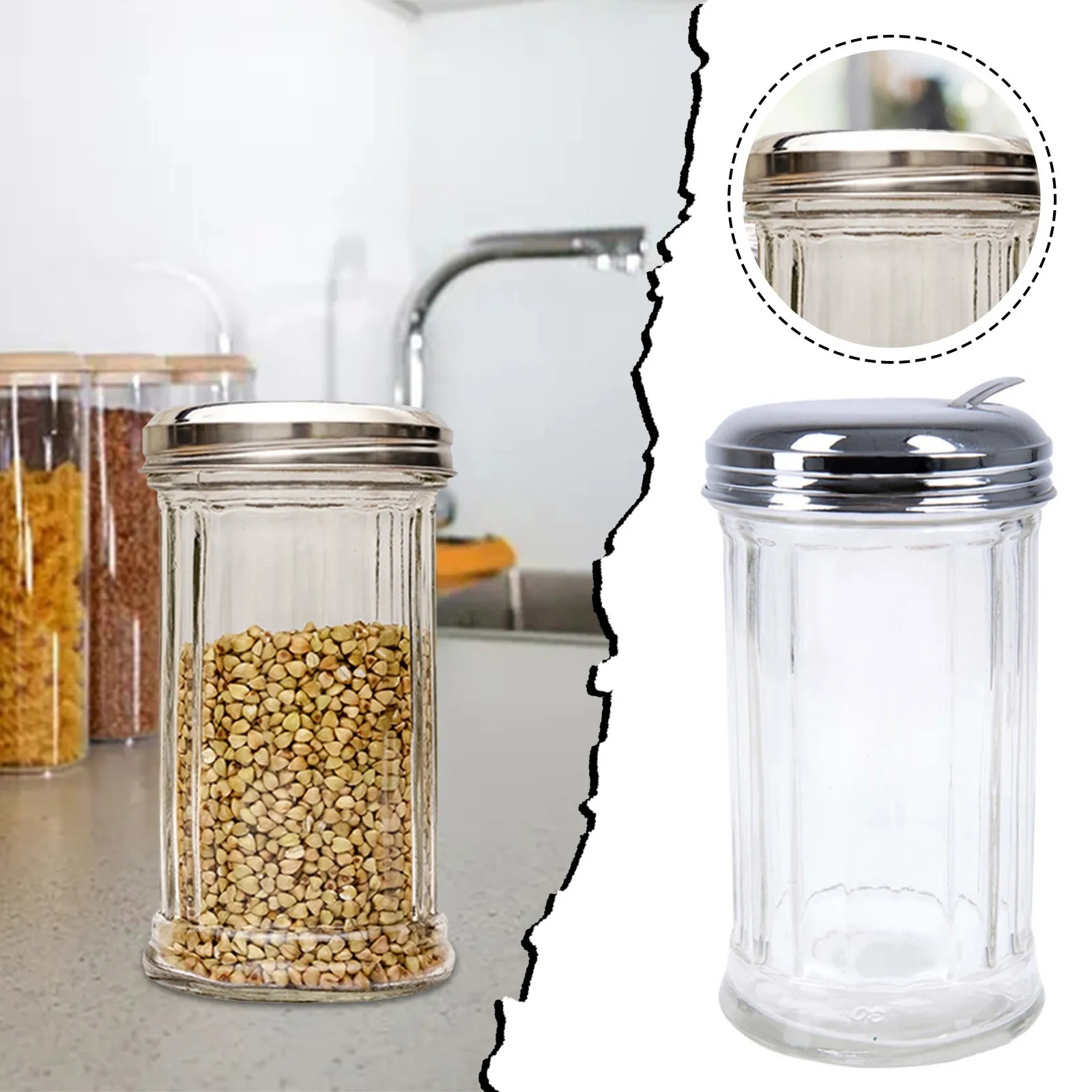 

Seasoning Bottle Glass Home Pepper And Powder Barbecue Grilled Cumin Bottle Kitchen Sprinkled Glass Storage Bottles With Lids