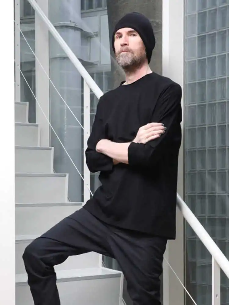 

YOJI OOAK Pima Cotton nine-point sleeve day system minimalist unisex loose round neck cotton T-shirt base