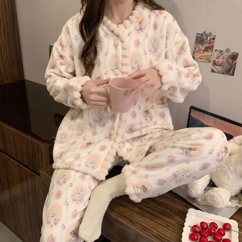 

Pajama Sets Emo Women Beige Capri Autumn Winter Sisters Pastel Lace Durable Hooded Cream Capris Fall Friend Bright Crochet Unise