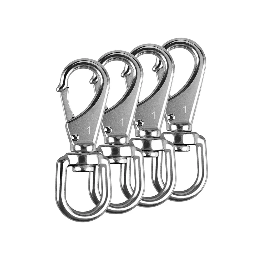 Stainless Steel Swivel Eye Snap Hooks for Diving Boat Rope Dog Leash Swings Keychain Heavy Duty Snap Buckle Hook Accessories