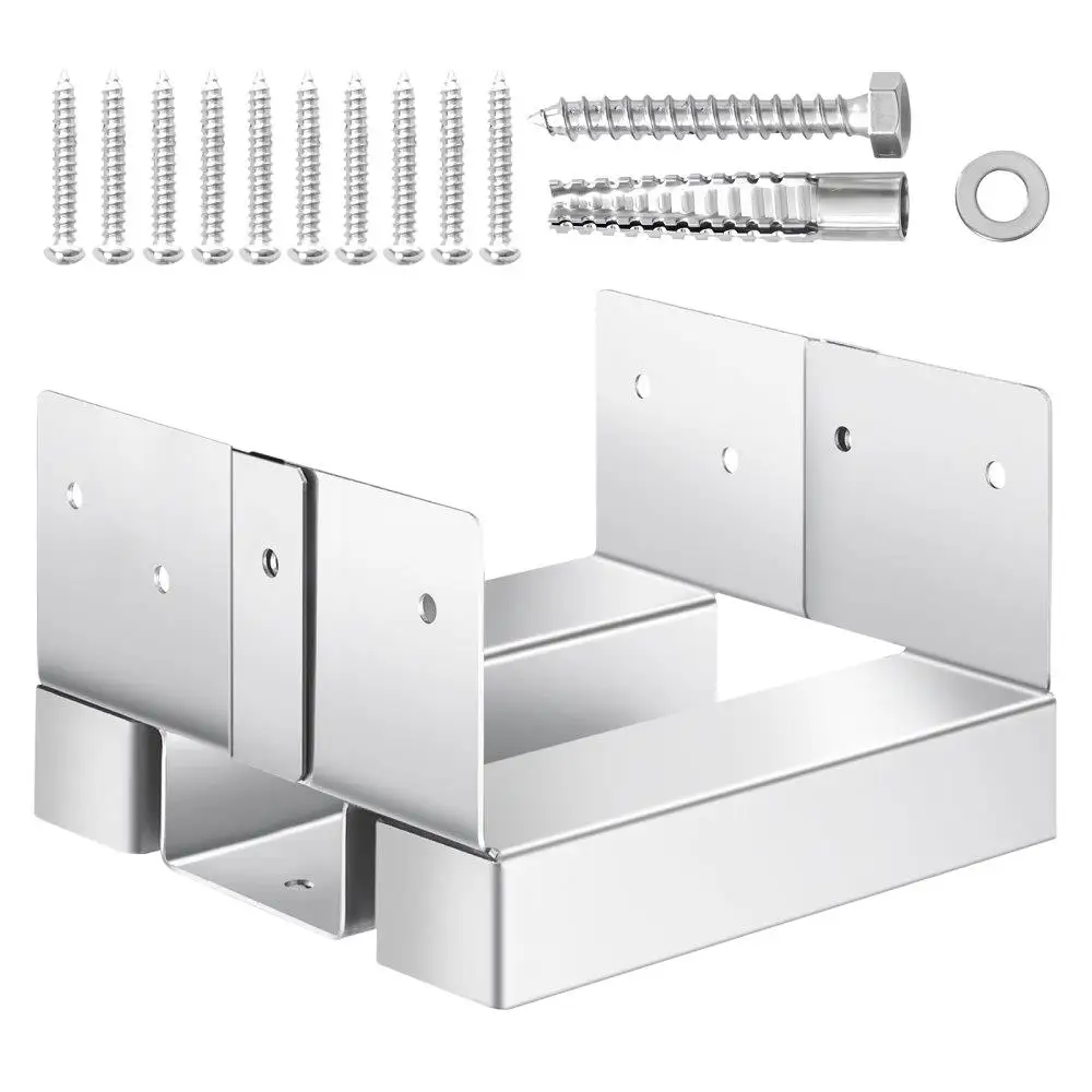 6x6 Post Base Bracket Set of 10 for concrete Foundations Heavy Duty Anchor Support 5.49x5.57 Inch Inner Size Durable