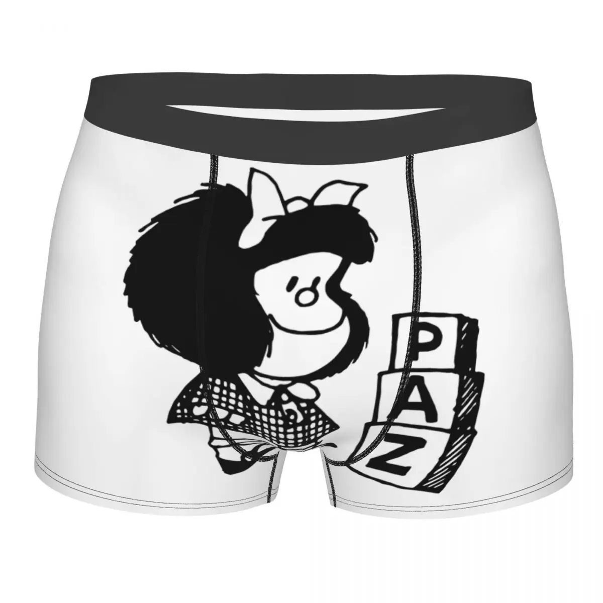 

Male Sexy Mafalda Argentine Cartoon Quino Comic Underwear Boxer Briefs Men Stretch Shorts Underpants