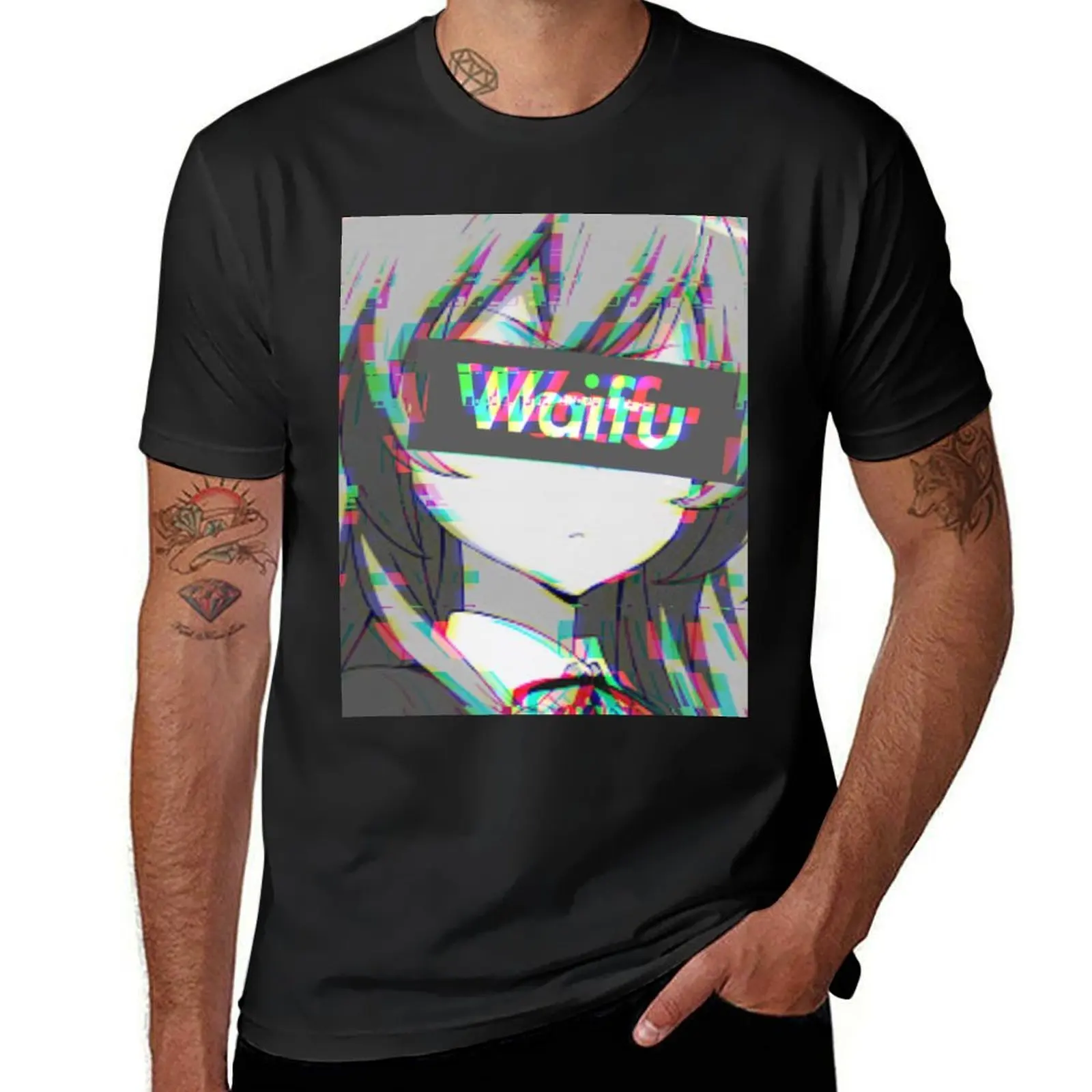 Taiga Waifu glitch T-Shirt Short sleeve tee animal prinfor boys korean fashion quick drying t shirts for men graphic