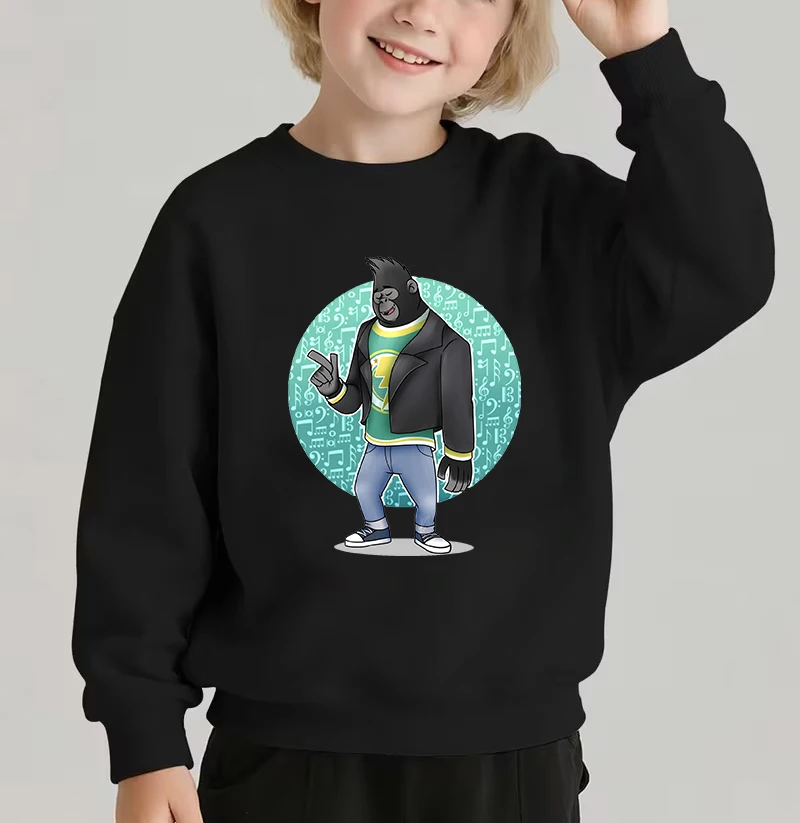 Johnny Sing 2 Printed Children Sweatshirt Kids Cartoon Clothes Hot Movies Long Sleeve Pullover for Girls Boys Autumn Sweatshirts
