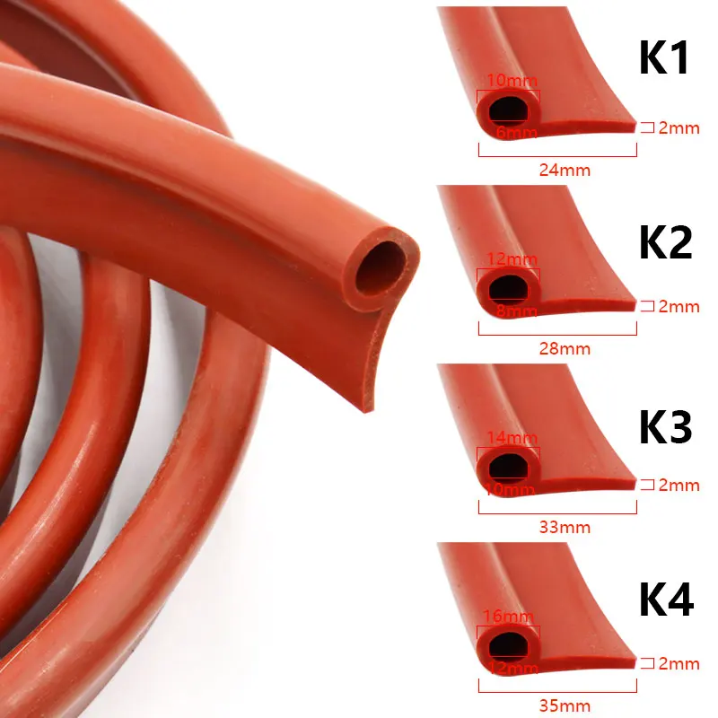 1/3/5 meters P type high temperature oven door window silicone rubber sealing strip weatherstrip weatherstrip oven parts