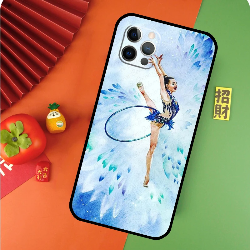 Gymnastics Oil Painting Phone Case For iPhone 14 13 12 11 Pro Max Mini XS X XR 6 7 8 Plus SE 2020 Soft Cover Case