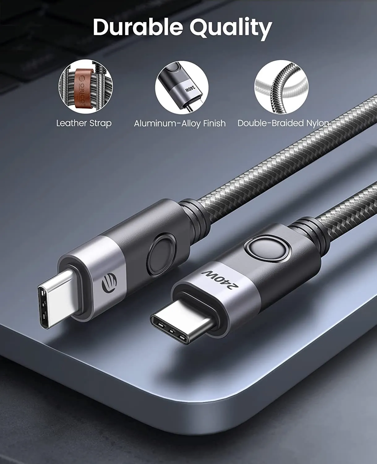 Kabel ORICO 240W przewód USB4 typu C do szybkiego ładowania 40Gbps przesyłanie danych 8K @ 60Hz do Xiaomi Huawei Switch Galaxy iPhone15 Macbook