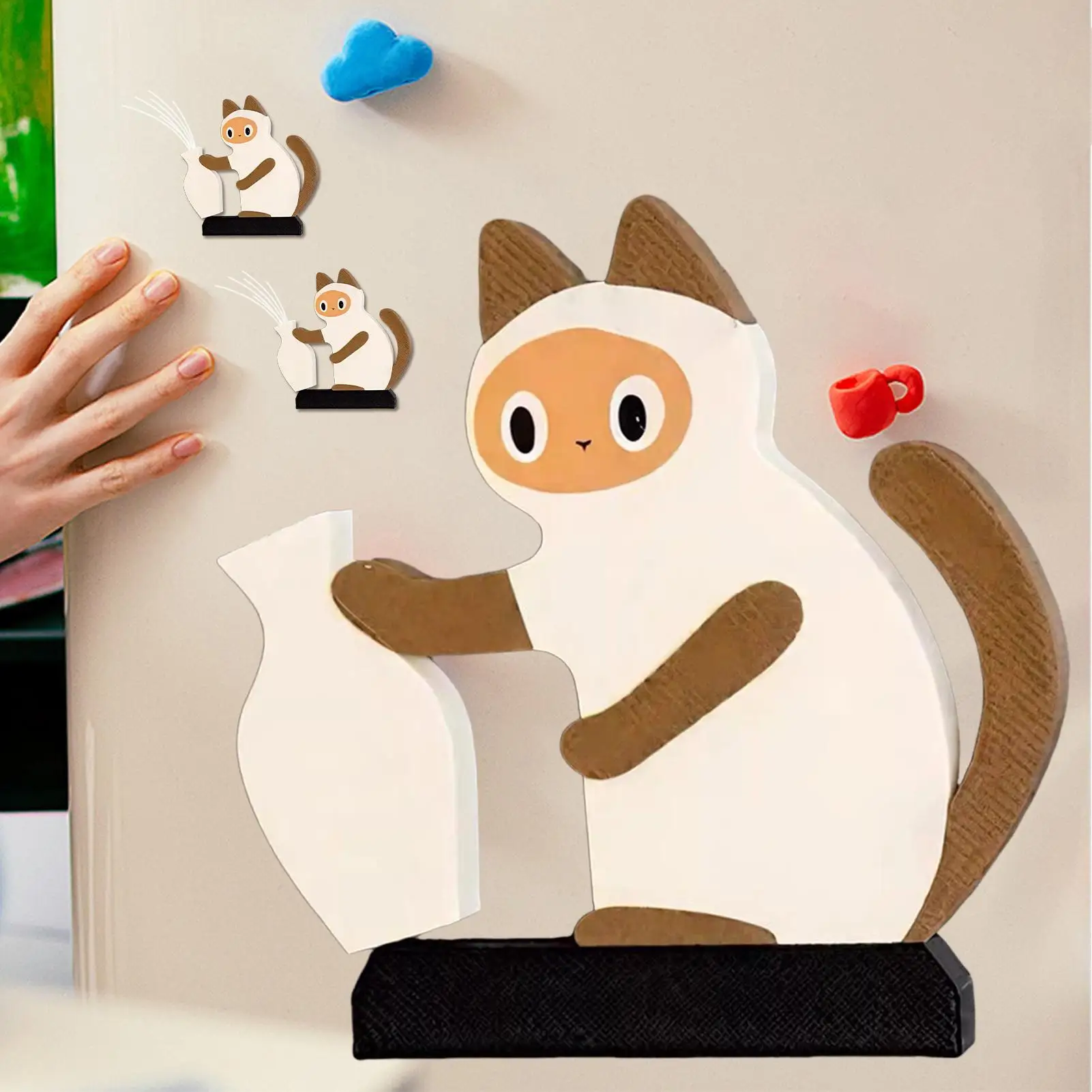 Cat Whisker Holder Acrylic Magnet Cute Fridge Decor for Lost Pet Hair Storage Collecting Cat Whisker Saver for Home Kitchen Dorm
