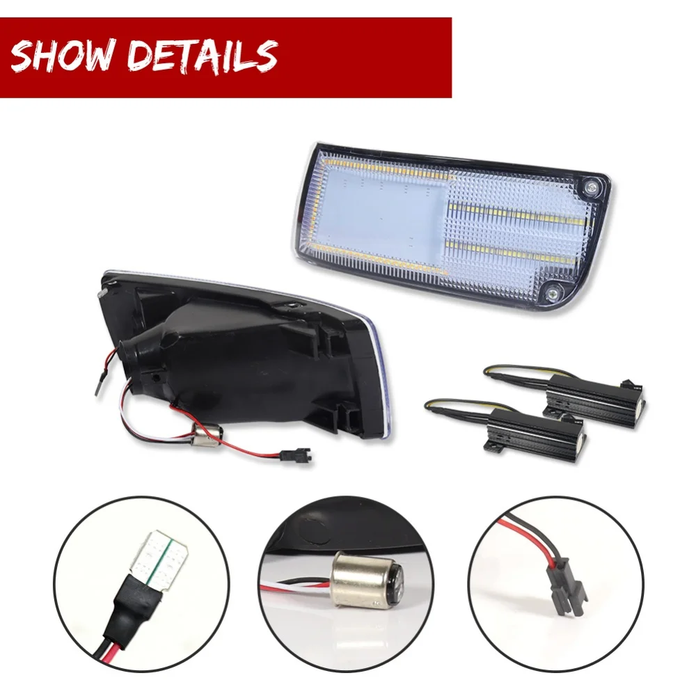 Switchback LED Front Bumper DRL Parking/Driving Lights Turn Signal Sequential Blinker Lights For Nissan 300ZX Z Z32 1990-1996