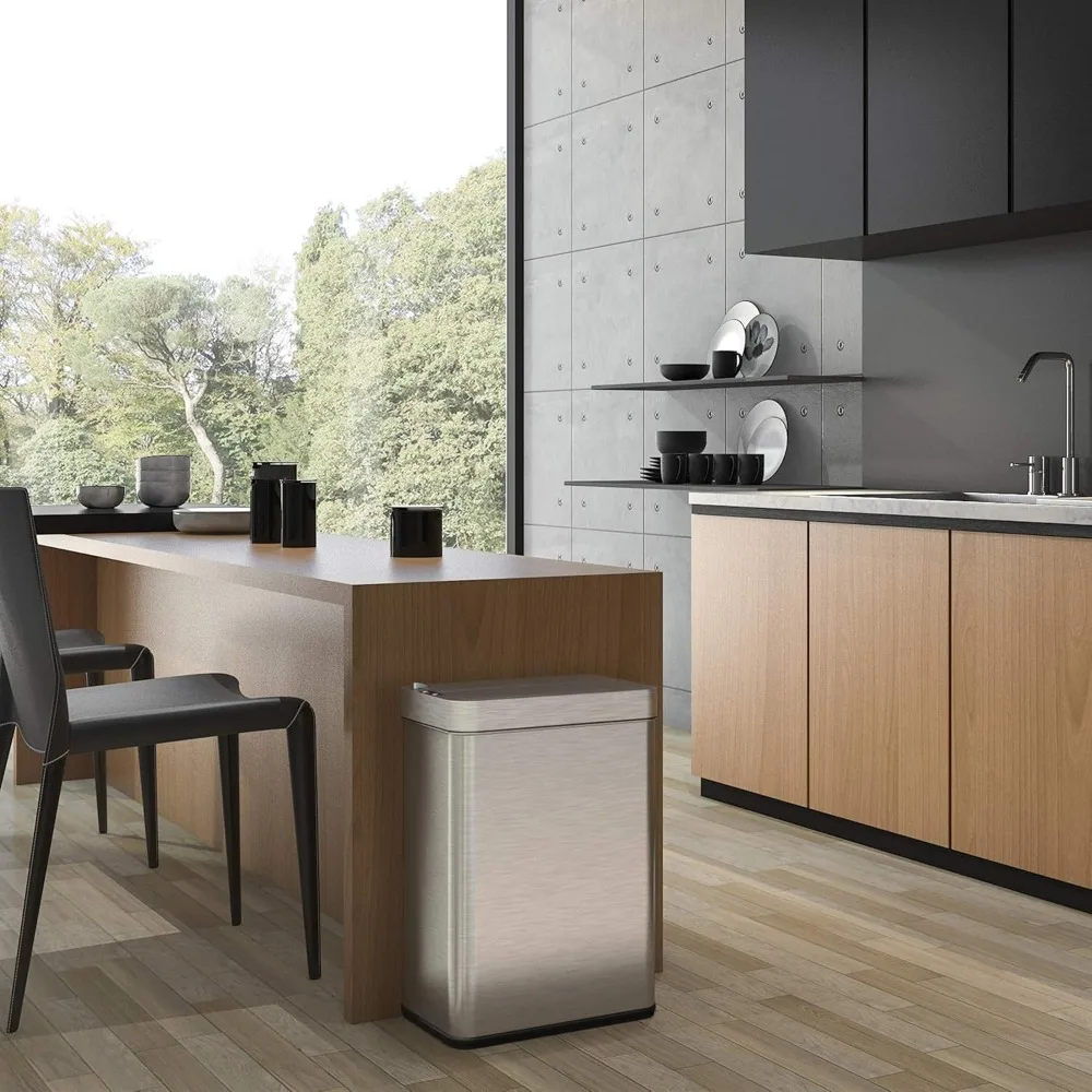 Dog Proof Automatic TrashCan Garbage Bin for Home Office Work Bedroom Living Room Garage Slim Wastebasket