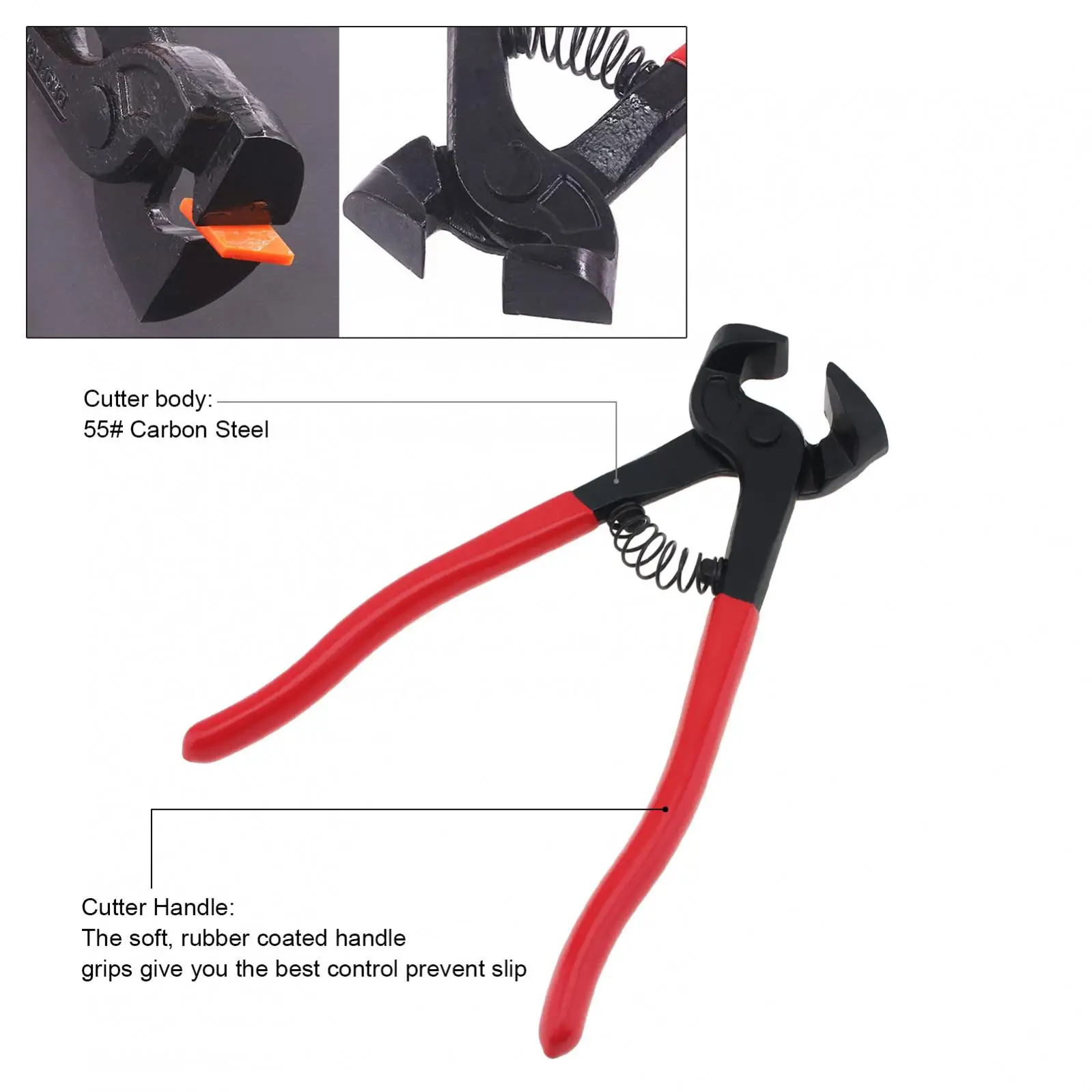 Heavy Duty Soft Grip Flat Nose Pliers Precision Nail Puller Tool End-Nippers for Glass / Tile Nipper Cutting Tools