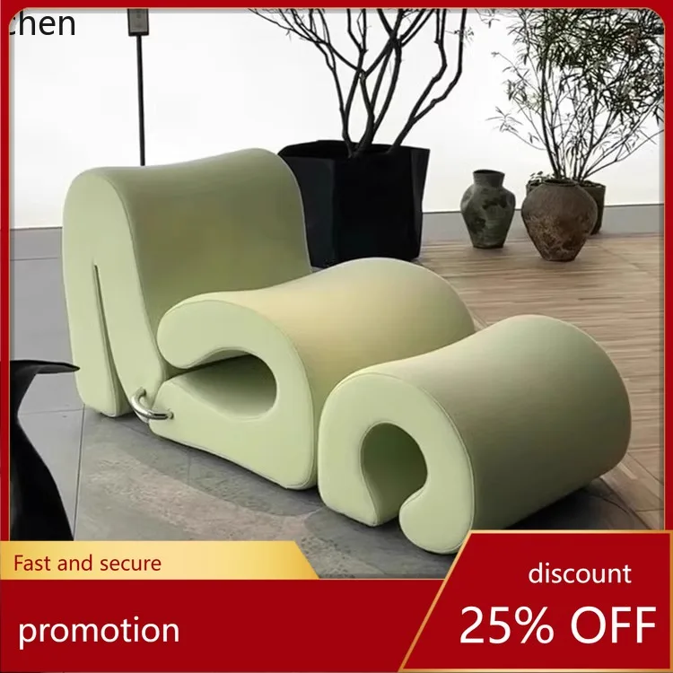 

CZ Minimalist Water Ripple Hotel Lobby Sofa Curved Fabric Hollow Sofa Set