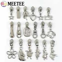 Meetee 10/20Pcs 5# Zipper Slider Pulls for Zippers Tape Bag Purse Nylon Zip Head Clothes Jacket Puller Zips Repair Accessories