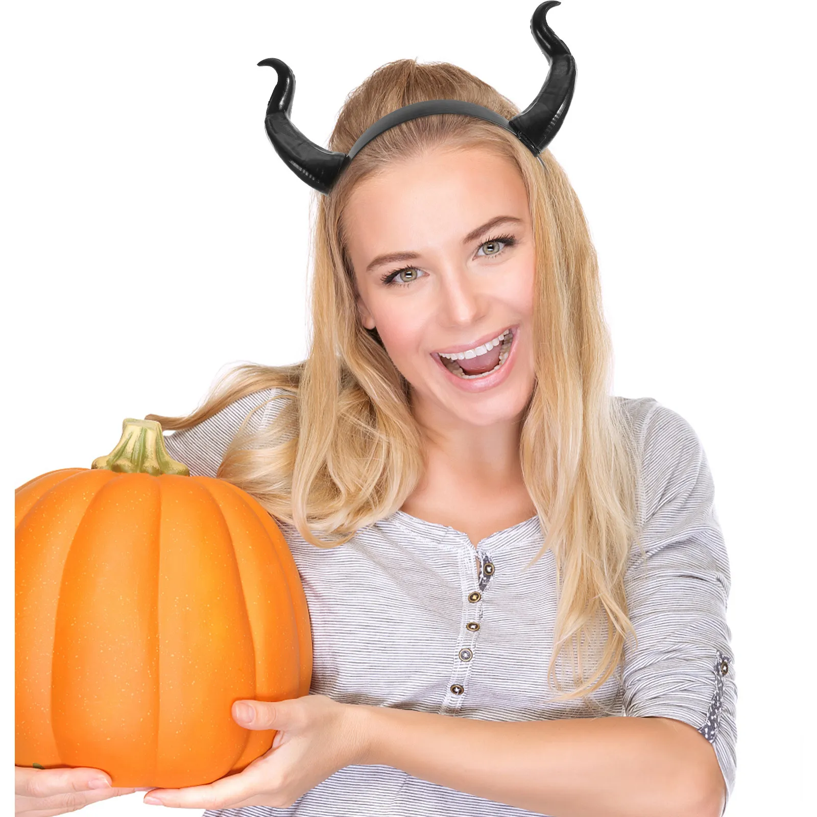 1Pcs Ox Horn Hairband Plastic Imitation Headband Costume Party Festival Hair Hoop Headdress Prop Ox Horn Hairbands