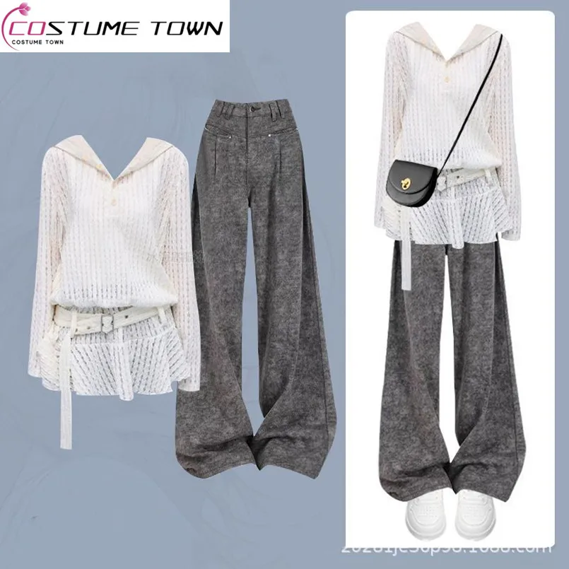 

Spring and Autumn Women's Set New Korean Hooded Top+slimming Versatile Casual Pants Two-piece Set