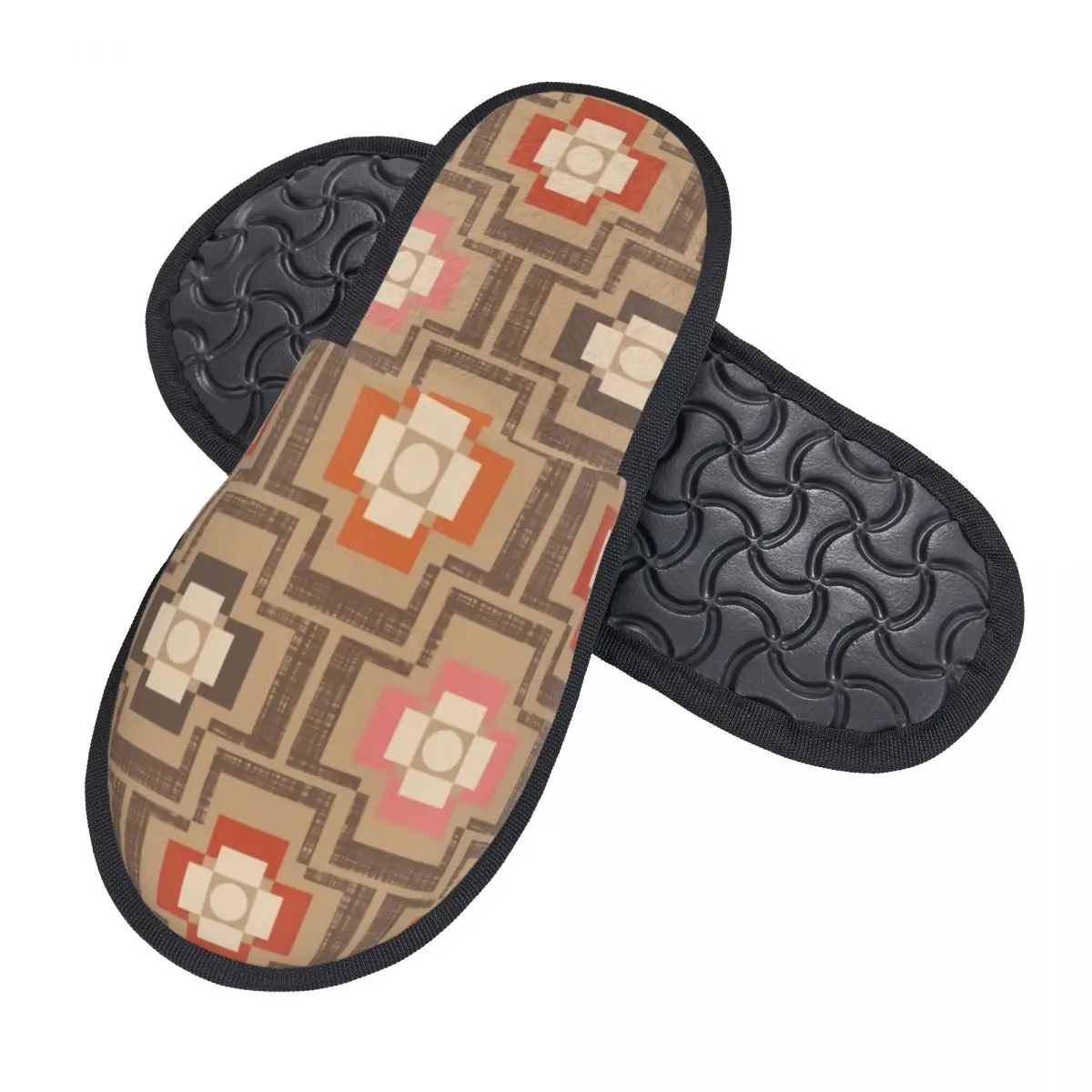 Custom Flower Foular Camel Memory Foam Slippers Women Soft Warm Orla Kiely House Slippers