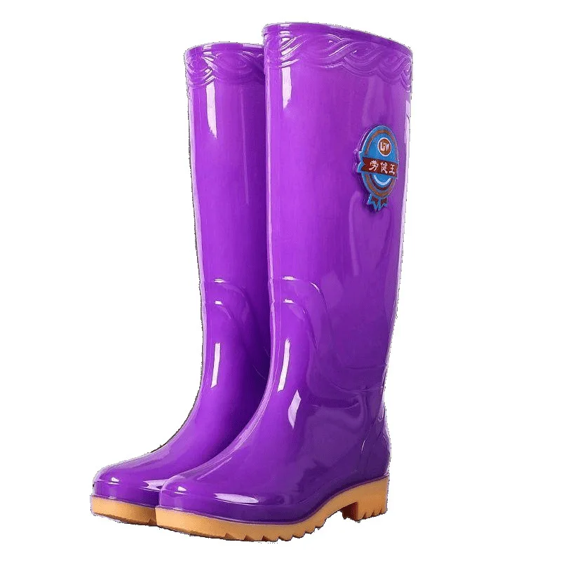 Large Size High-Tube Women's Rain Boots Oxford Bottom Kitchen Waterproof Work Gloves Wear-Resistant Water Shoes Labor Protection - view 5