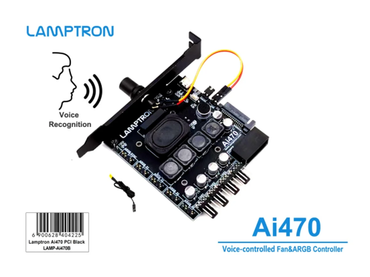 lamptron-ai470-音声制御4ウェイpwmファン＆argbコントローラー