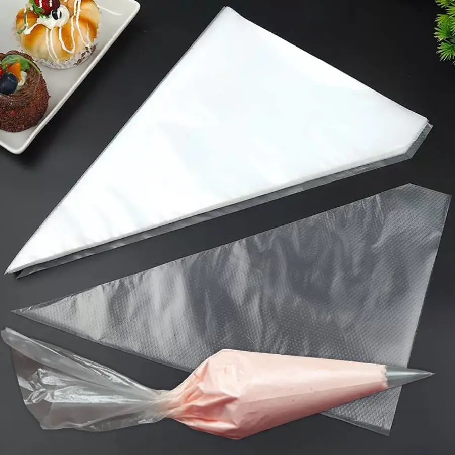 100pcs Plastic Piping Bags, Anti‑burst Icing Decorating Bag, Flexible Pastry Tool for Cupcake Frosting, Cake Cream Decor XJM