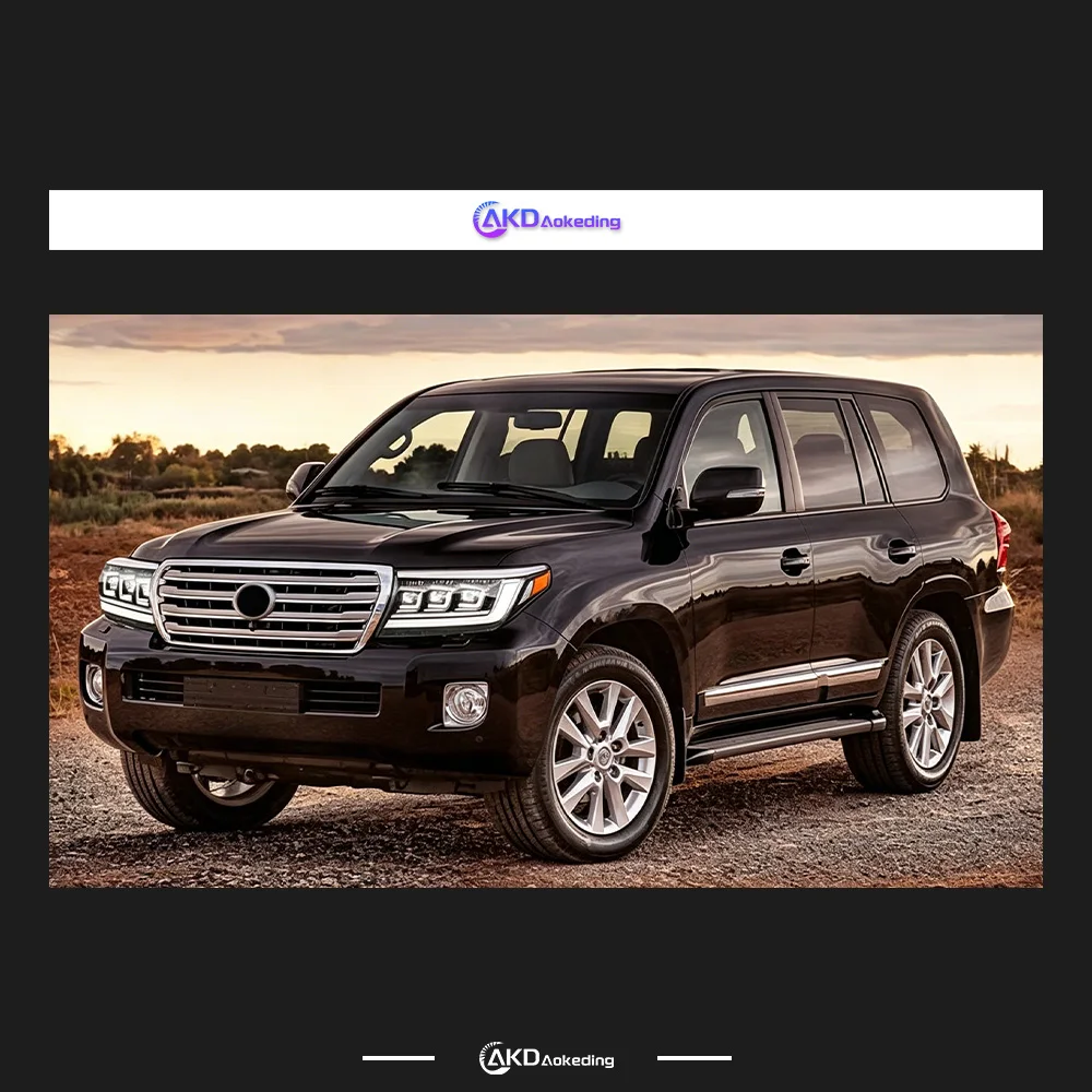 AKD Car Model For Toyota Land Cruiser 2008-2015 LED DRL Dynamic Signal High And Low Beam Day Running Light DRL Light Auto Lamps