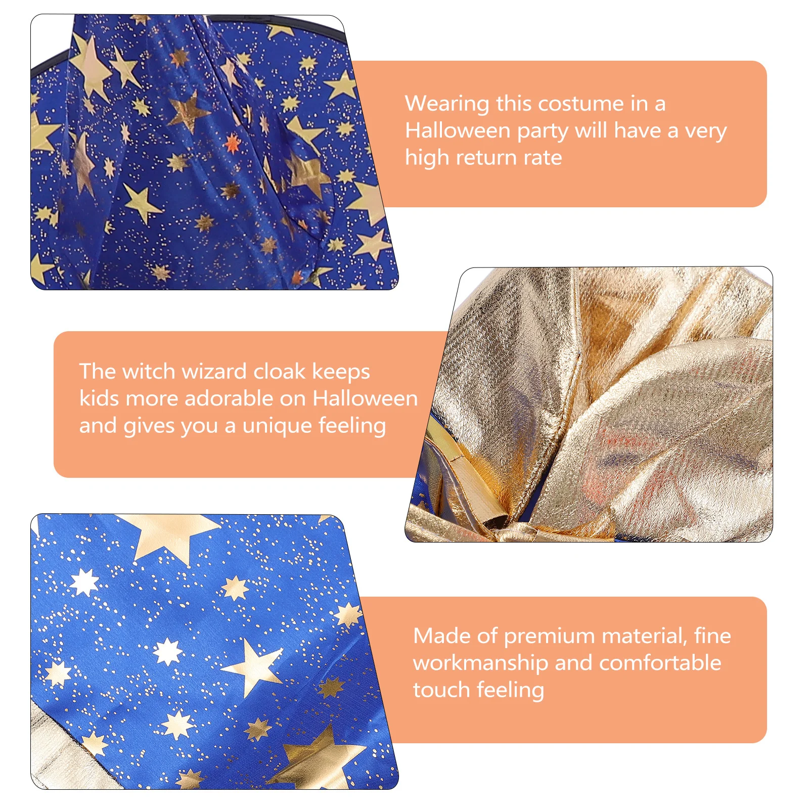 

1 set 1 Set Halloween Cosplay Witch Cloak Wizard Cape Hat Pumpkin Bag Adjustable Comfortable Costume Party Role Play Unique