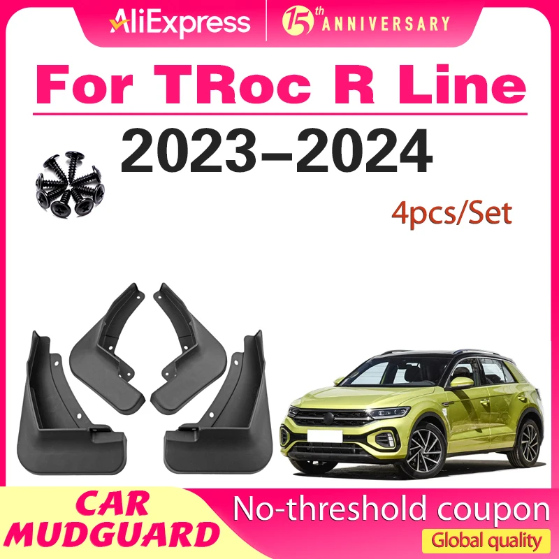 

For Volkswagen VW TRoc T Roc R Line 2023 2024 Car Accessorie Mud Flaps Splash MudGuard Fender Guards Rear Wheel Mudflaps Styling