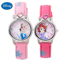 Disney Children Watch Frozen Cartoon Elsa Princess Quartz Wristwatch Crown Waterproof Luminous Teenager Student New Kids Relogio