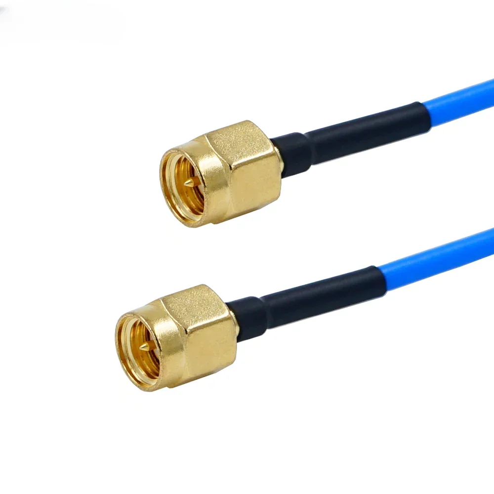Connecteur SMA mâle vers SMA mâle, câble coaxial RF droit, câble RGloupe 086, adaptateur peau bleue, 5 pièces