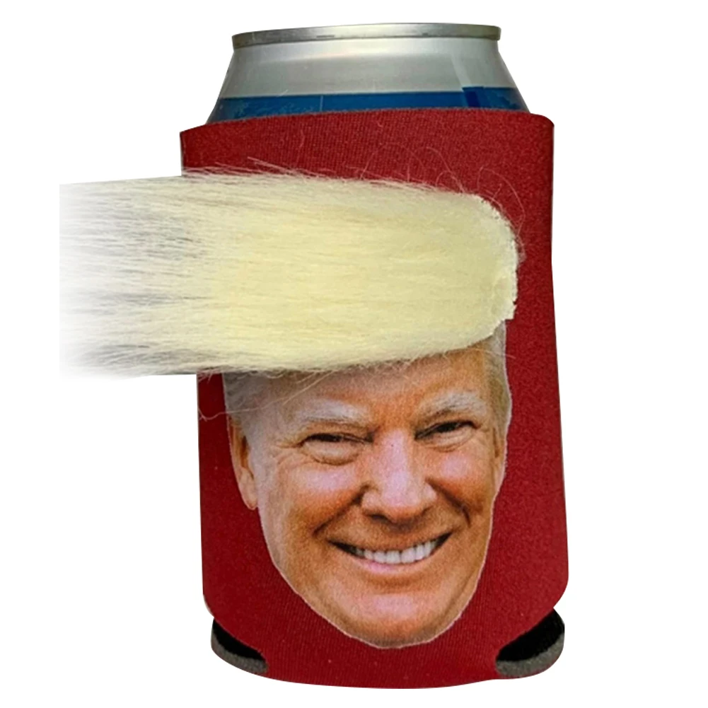 Trump Funny Hair Beer Can Cooler Donald Trump Drink Insulated Sleeves Can Covers for Cans Bottles Pint Glasses Party Cups Coffee