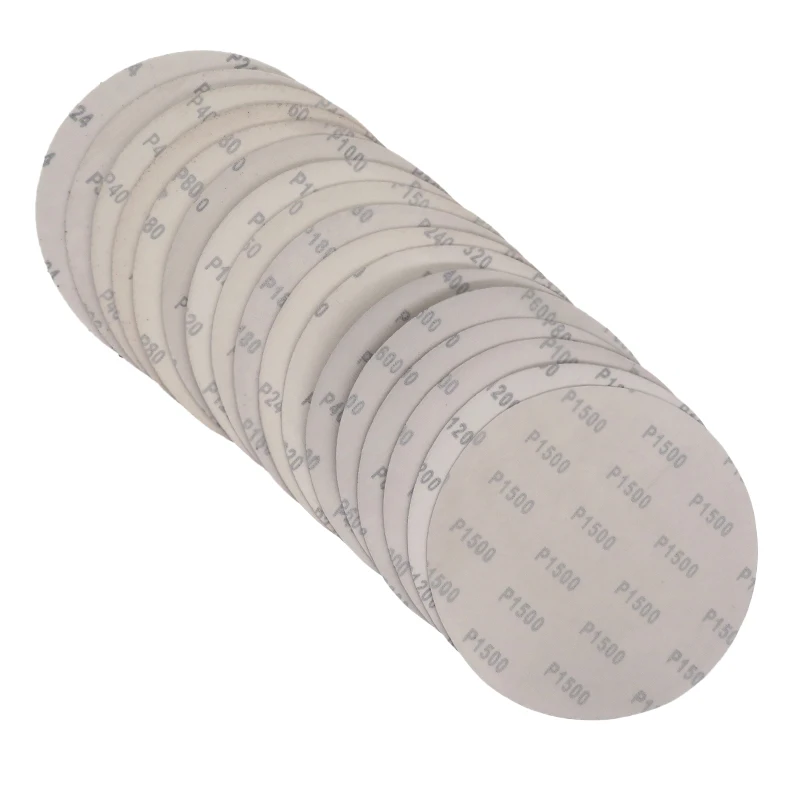 30Pcs 8 Inch Sanding Discs Hook and Loop Aluminum Oxide Sandpaper 200mm for Random Orbital Sander Wood Metal Auto Dry Polishing