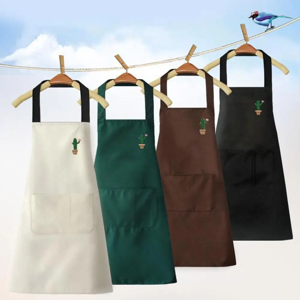 Waterproof Oilproof Apron Home Kitchen Apron With Large Pocket Fashion Abrasion Resistant Workwear For Women And Men M4P0