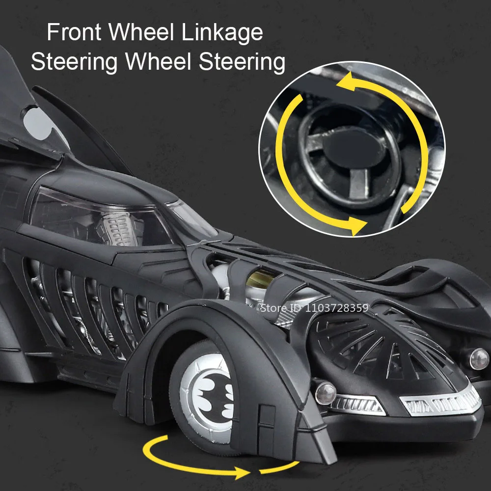 1:18 Scale Spray Batmobile 1995 Car Model Toys Alloy Diecast Sports Cars Sound Light Shock Absorption Festival Toy Gifts for Boy
